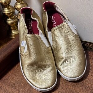 PLAE Marten Pirates Gold Metallic Gold Slip-On Shoes